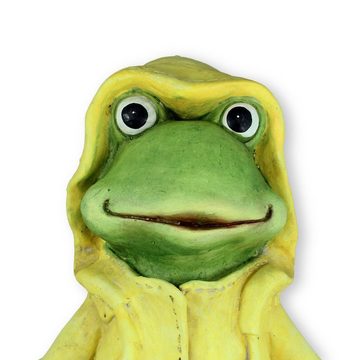 colourliving Gartenfigur Frosch Dekofigur stehend mit Mantel in gelb Gartenfigur Frosch, Handbemalt, Keramik, Froschfigur