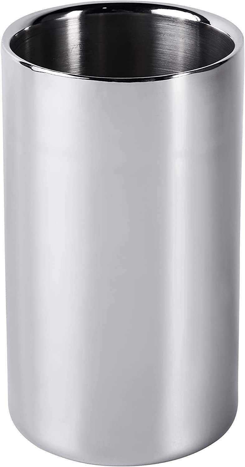 Wein- und Sektkühler Weinkühler doppelwandig Flaschenkühler Edelstahl Silber - 20 cm