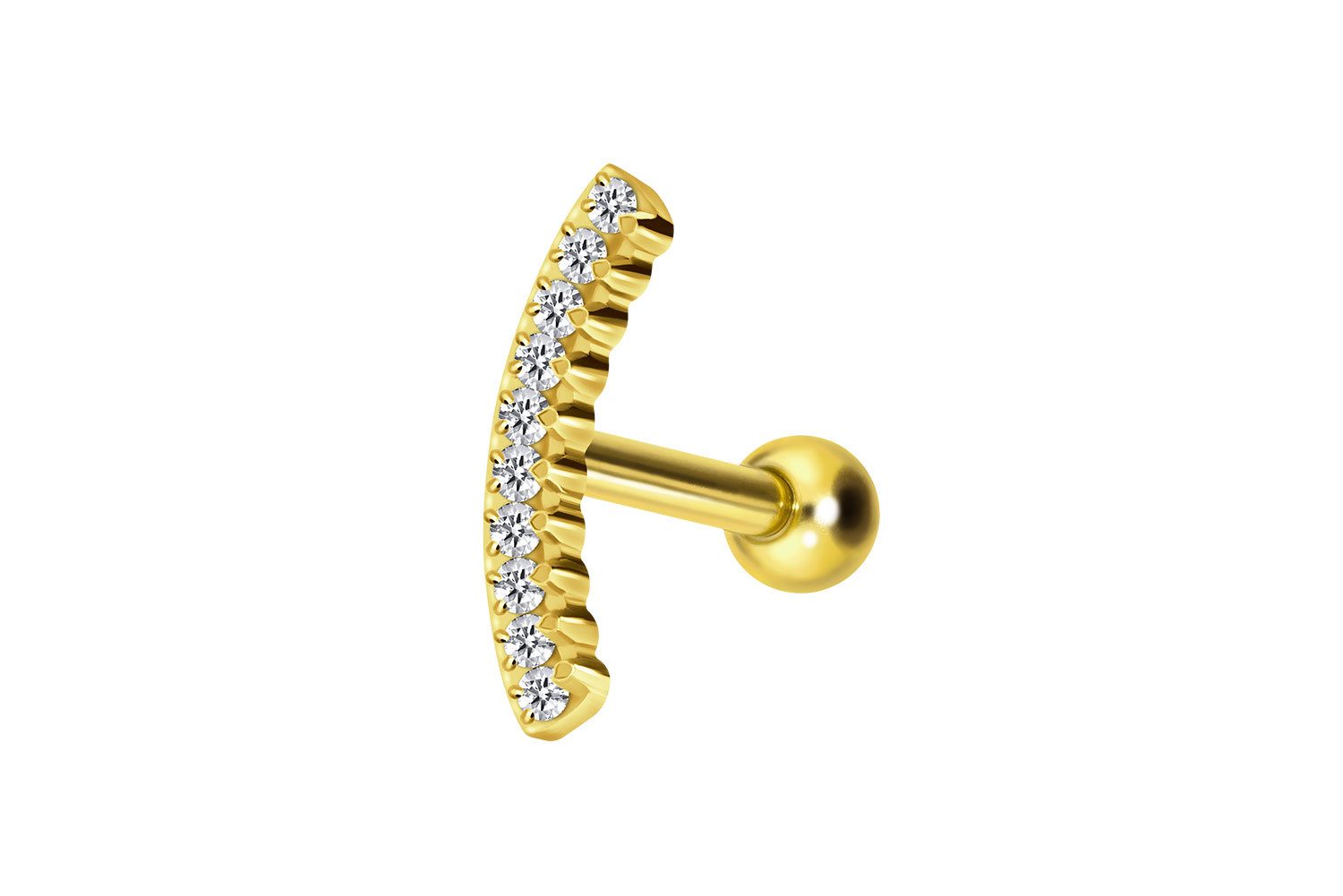 Piercing-Set Titan Ohrpiercing mit Innengewinde KRISTALLBOGEN