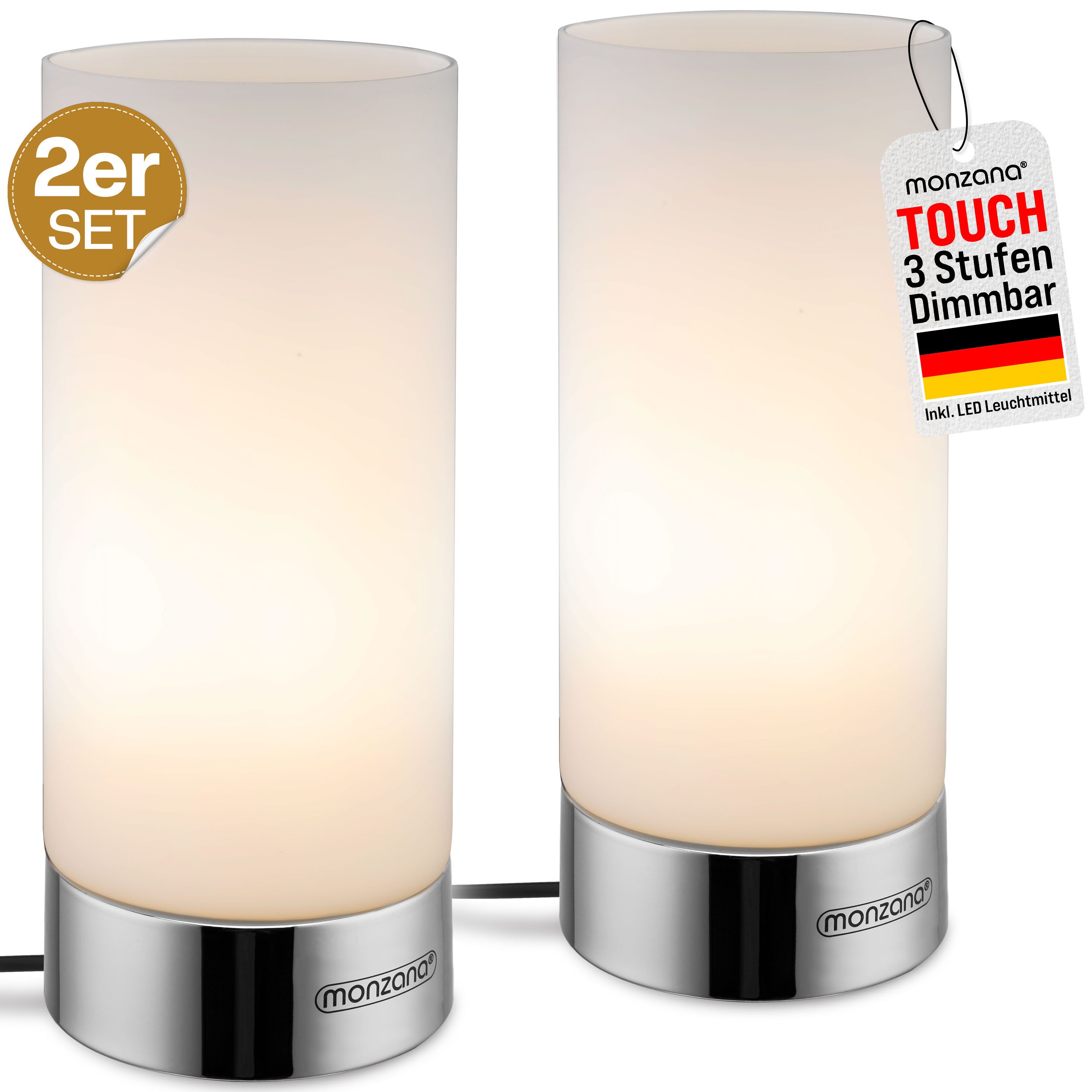 monzana Nachttischlampe 2er Set Golau, Nachttischlampe, 2er Set LED Touch D günstig online kaufen