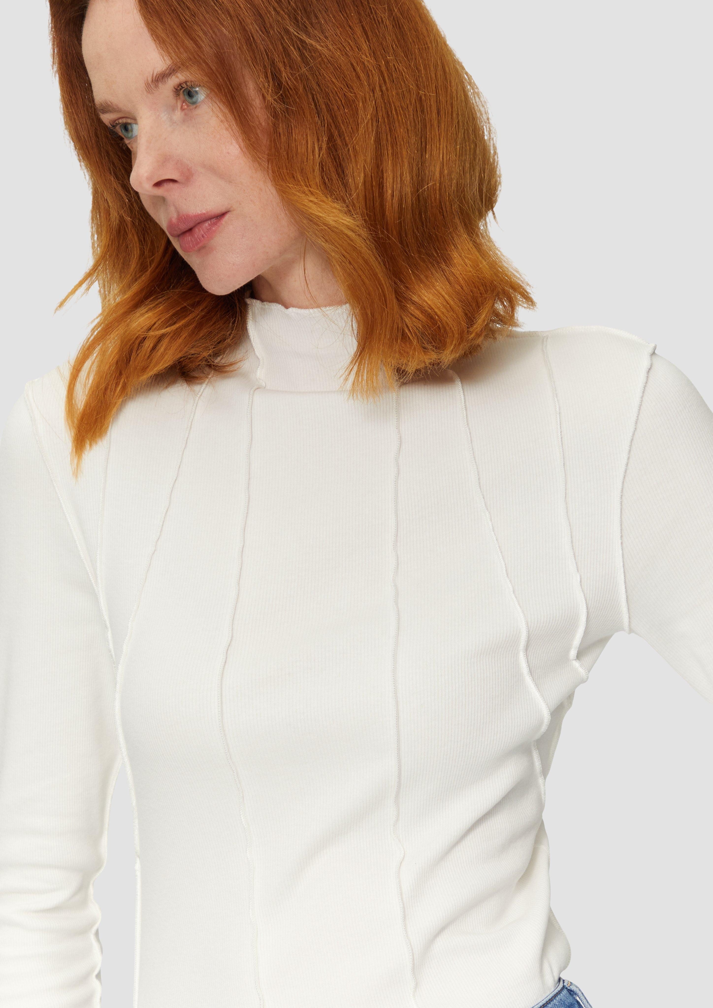 s.Oliver Langarmshirt Enganliegendes Langarmshirt mit Naht-Details günstig online kaufen