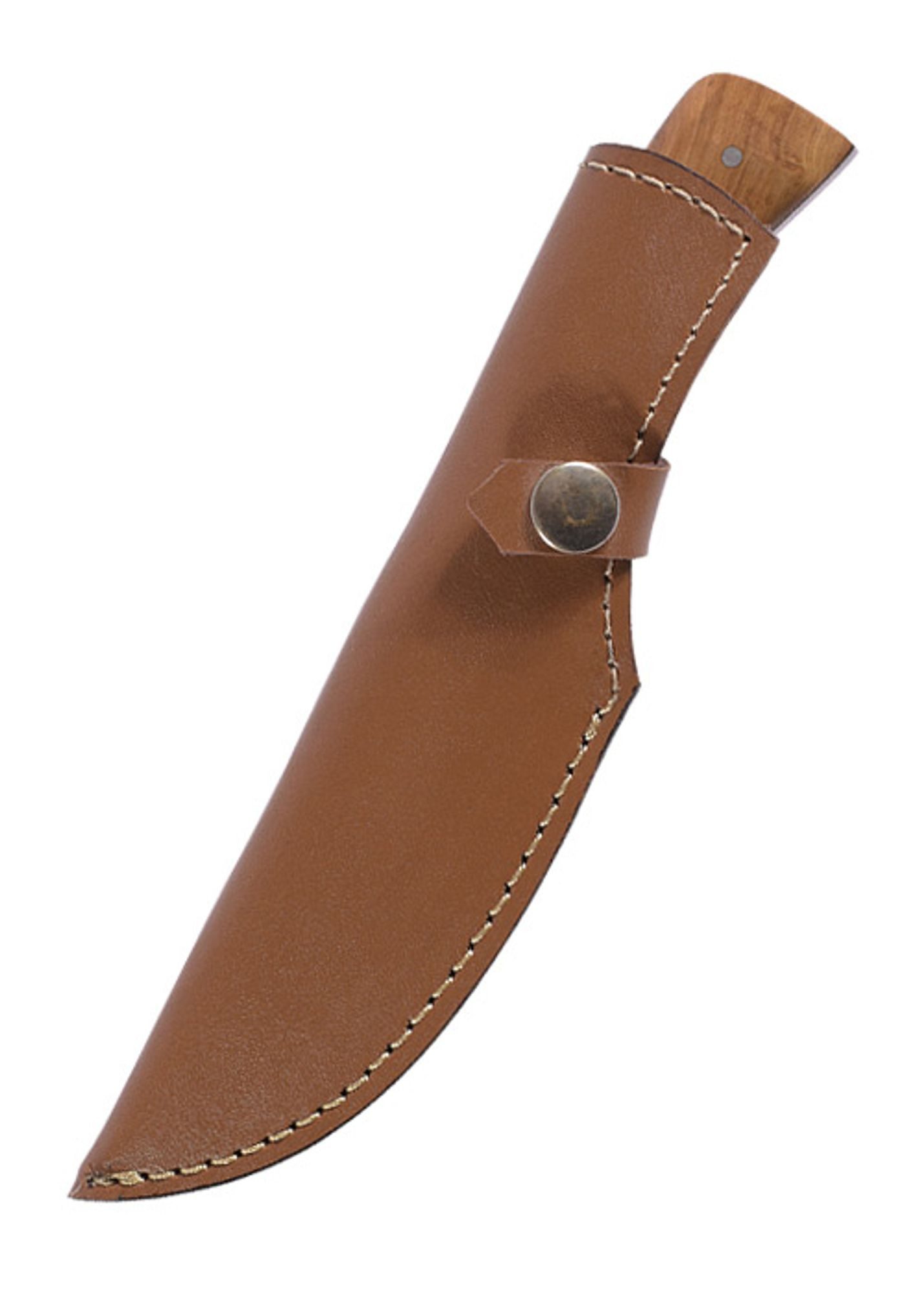 Battle Merchant Taschenmesser Messer mit Griff aus Olivenholz und Lederscheide