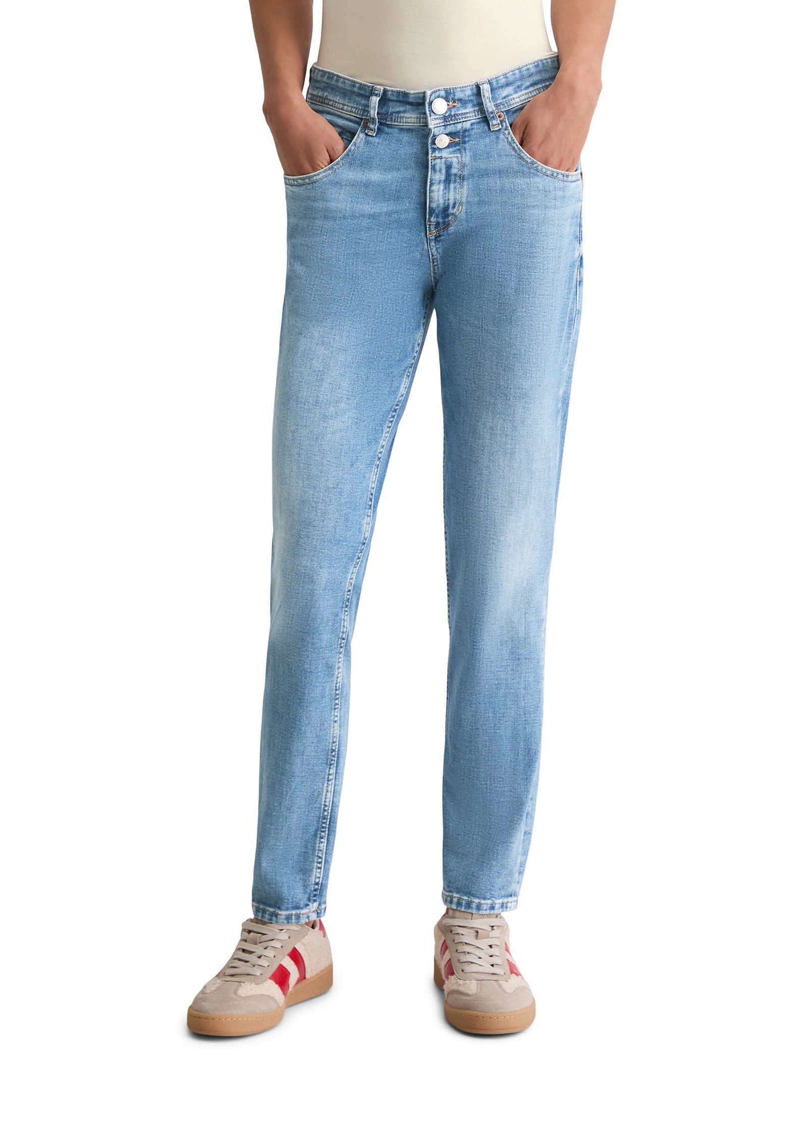 Marc O'Polo Boyfriend-Jeans mit zwei Knöpfen