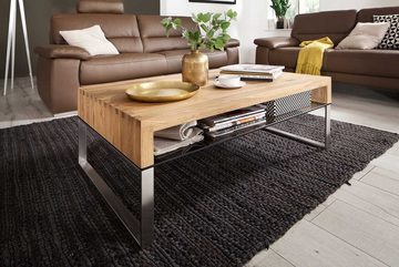 MCA furniture Couchtisch HILARY, Asteiche massiv, 110 x 70 cm, mit Ablage