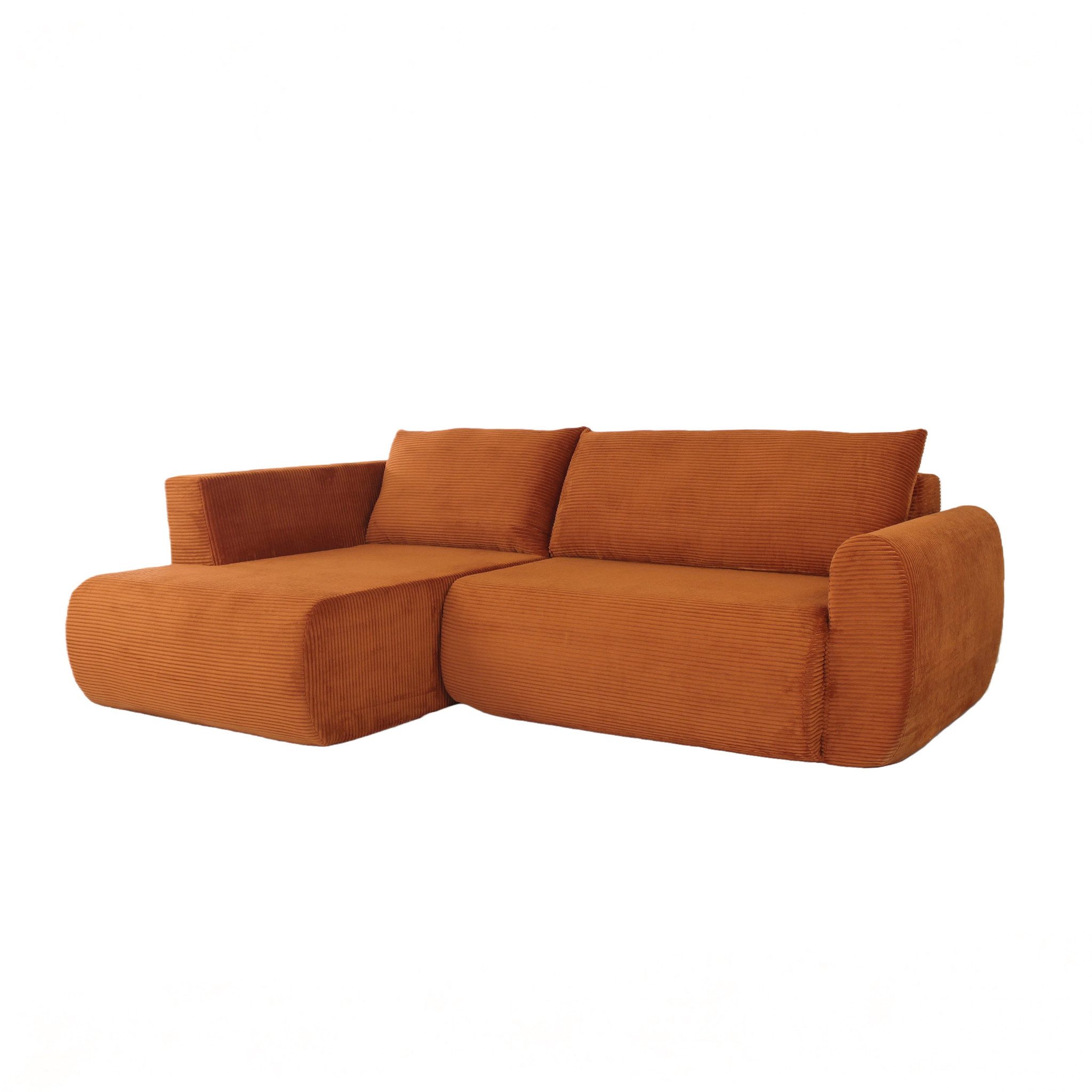 HappyHome Ecksofa Ecksofa mit Schlaffunktion modernes Cordsofa weich gepolstertes Sofa