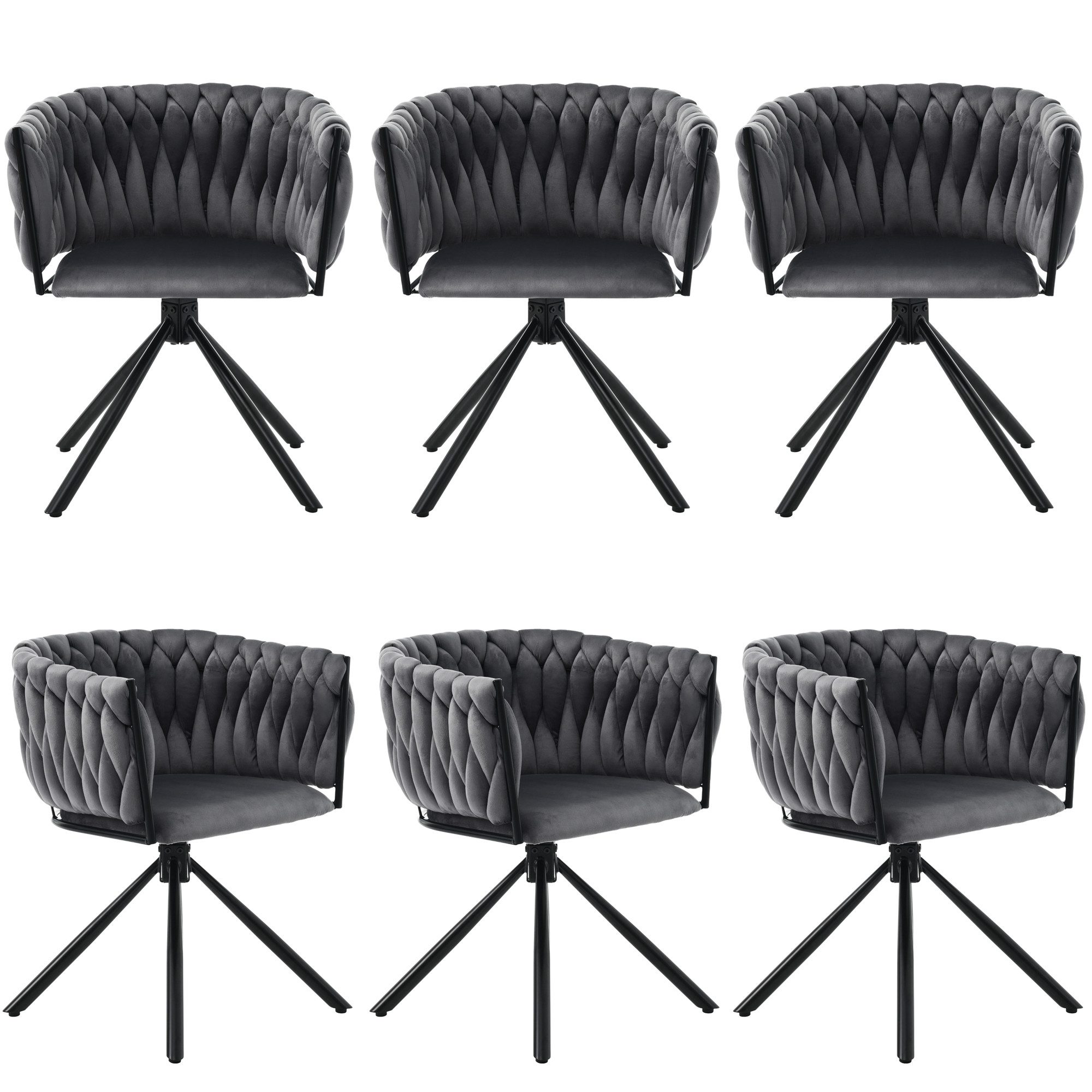 Flieks Esszimmerstuhl (360° drehbar, Set, 6 St), 6er Set Polsterstühle Dreh günstig online kaufen