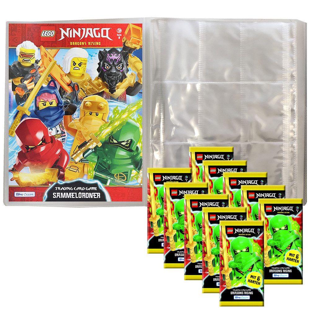 LEGO® Sammelkarte LEGO Ninjago Serie 9 Trading Cards - 1 Leere Sammelmappe + 10 Booster
