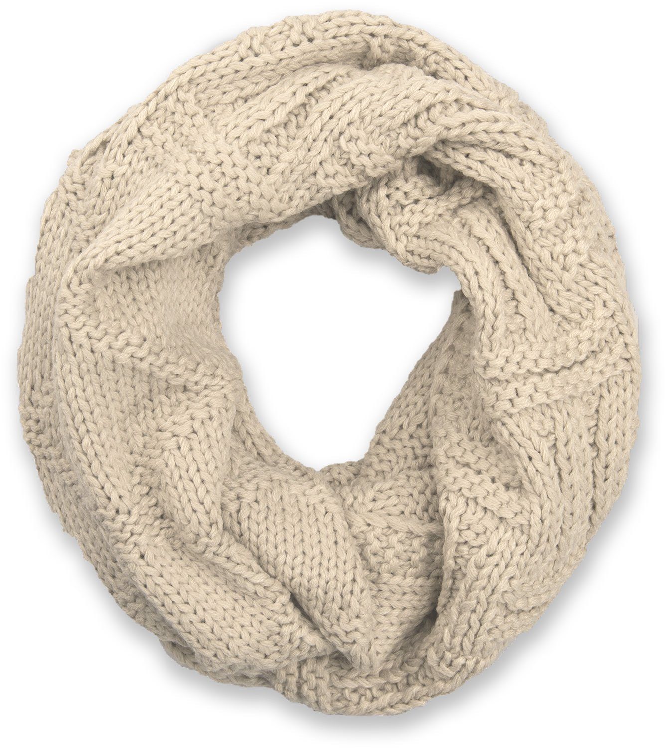 styleBREAKER Strickschal Strick Loop mit Gitter günstig online kaufen