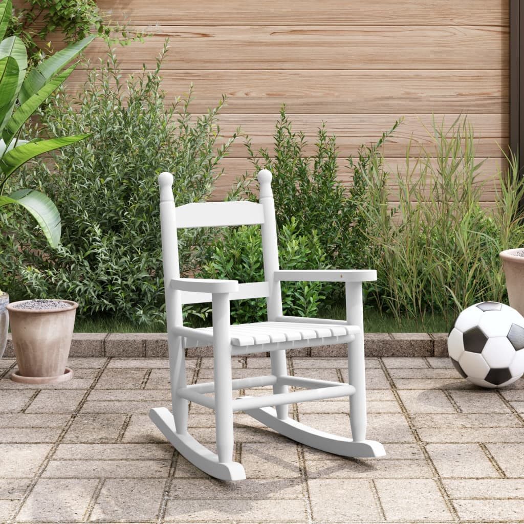 vidaXL Schaukelstuhl Schaukelstuhl für Kinder Weiß Massivholz Pappel (1 St) günstig online kaufen