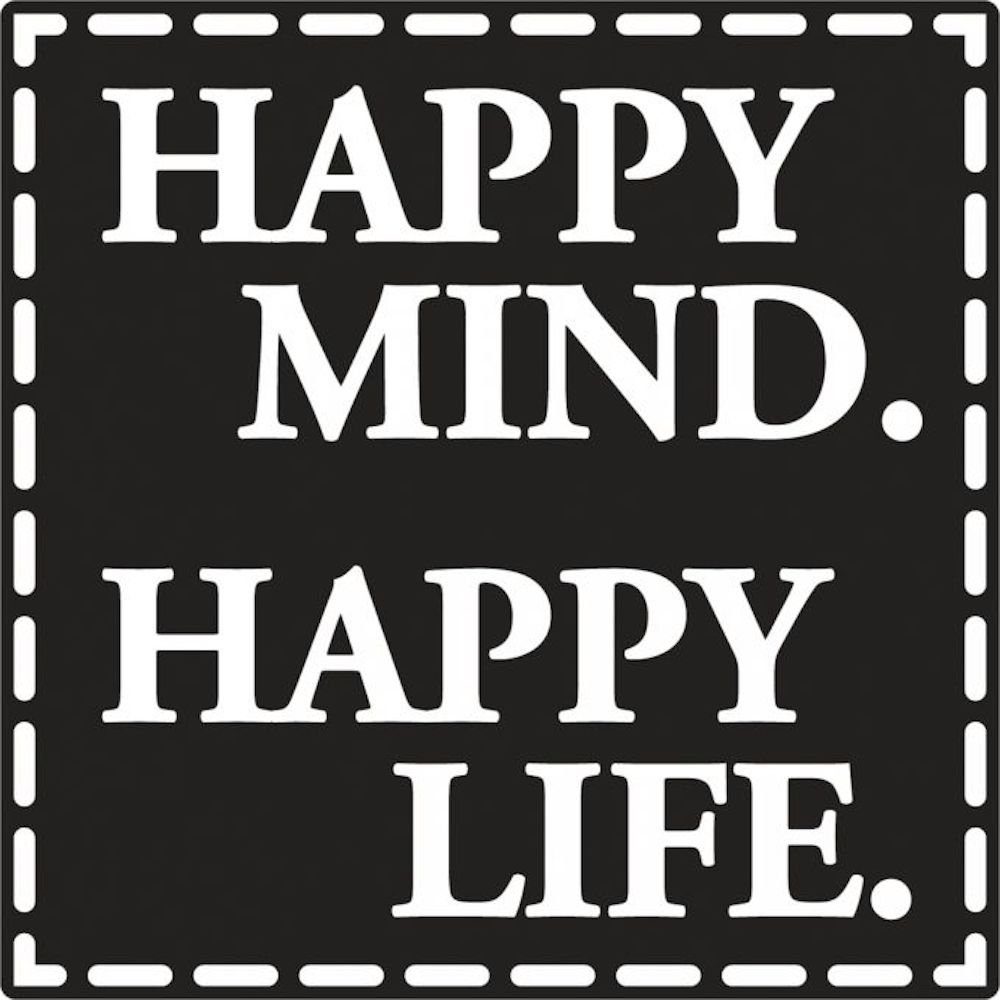 Rayher Messbecher Label Happy Mind. Life, 50x50mm, 1Stü Happy SB-Btl