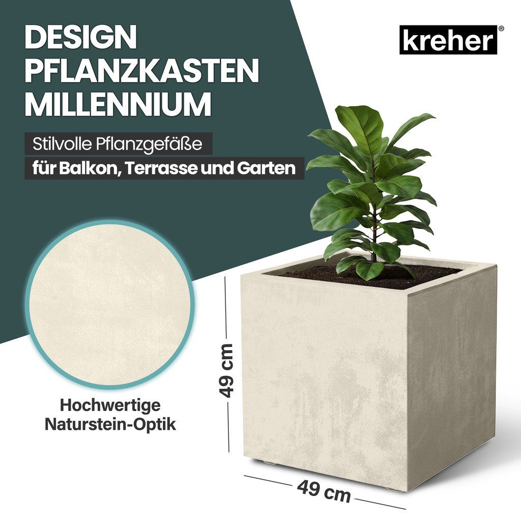 Kreher Blumenkasten Millennium in Naturstein Optik verschiedenen Ausführungen