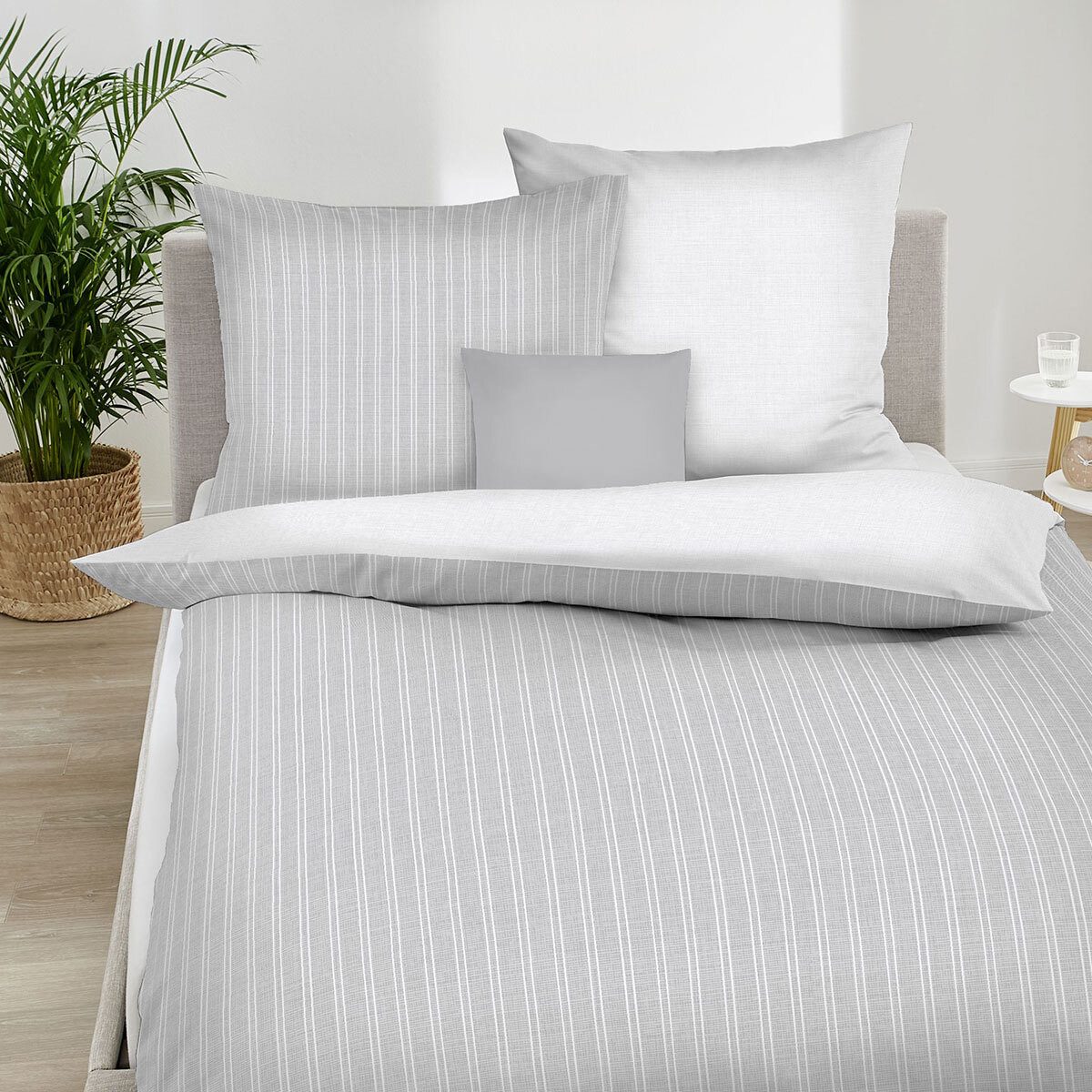 TRAUMSCHLAF Bettwäsche Combo silber, Biber, 3 günstig online kaufen