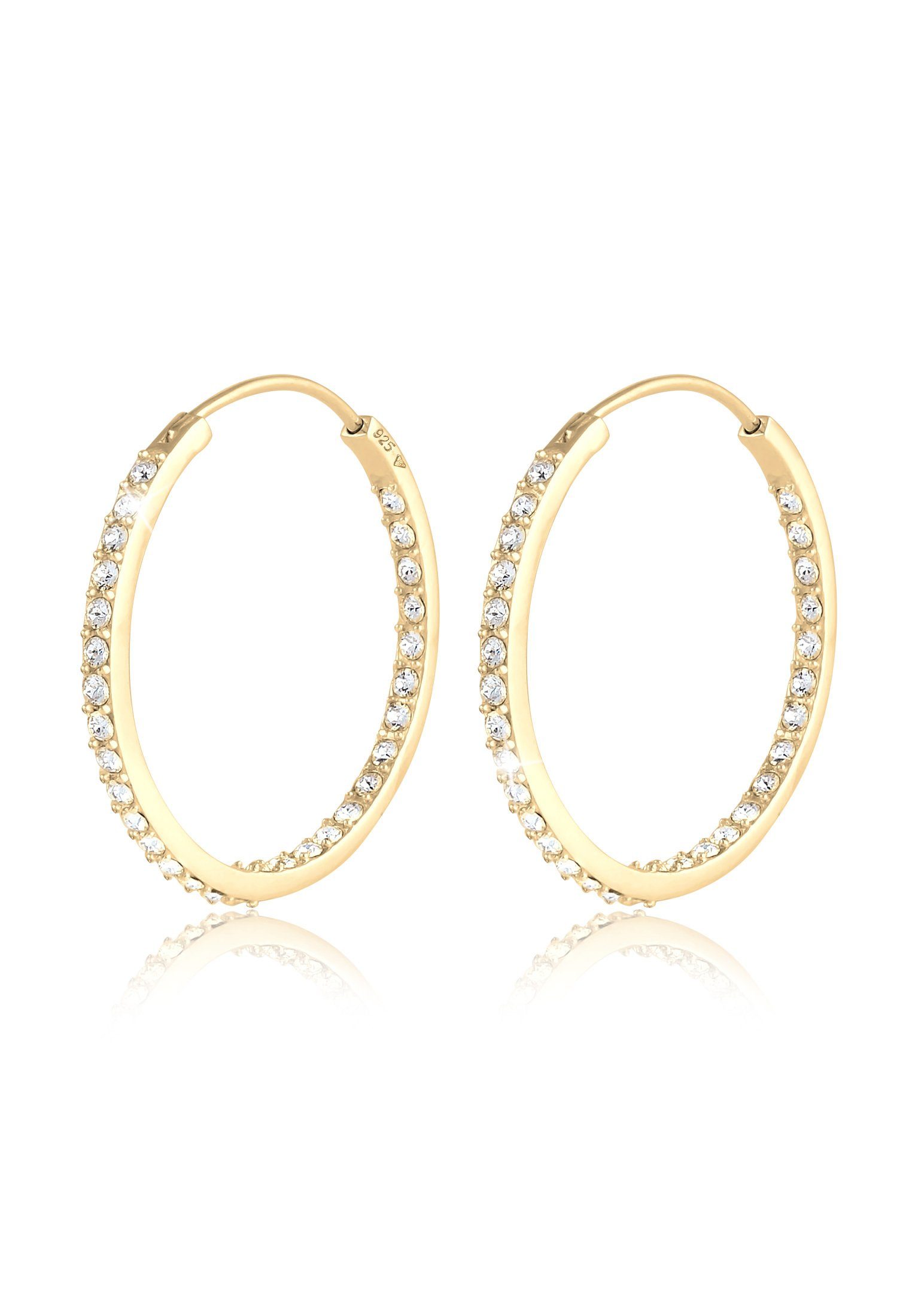 Elli Paar Creolen Creolen 925 Silber, mit Kristallen von Swarovski®