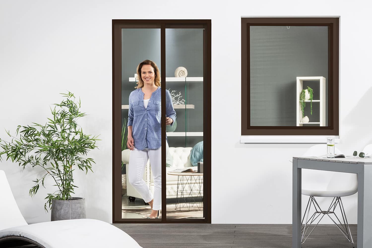 empasa Insektenschutz-Tür "SMART", Fliegengitter Schiebetür für Balkon- und Terrassentür