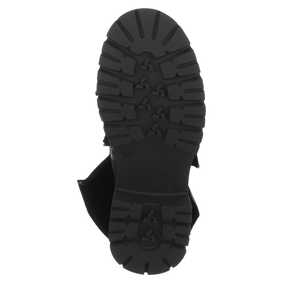 Ital-Design Damen High-Top Stiefel mit Profilsohle und Blockabsatz Plateaustiefel (92078842) Blockabsatz Stiefel in Schwarz