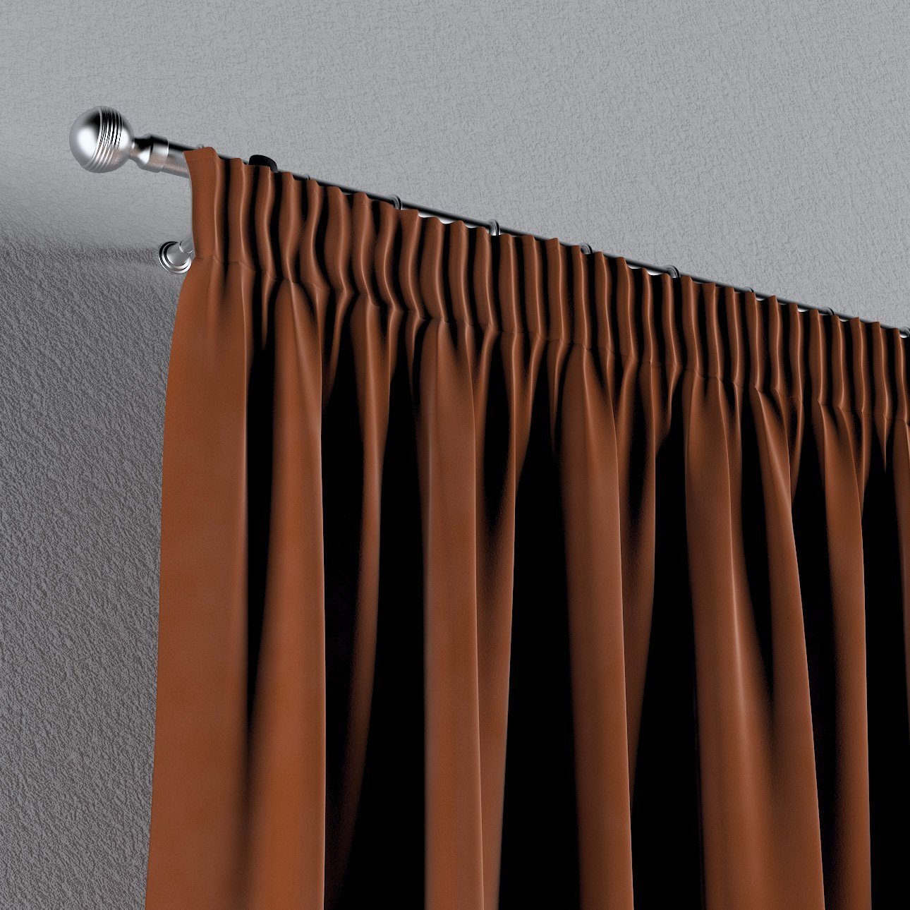Kräuselband Vorhang braun-karamell 130x100 Velvet, cm, Dekoria Vorhang mit
