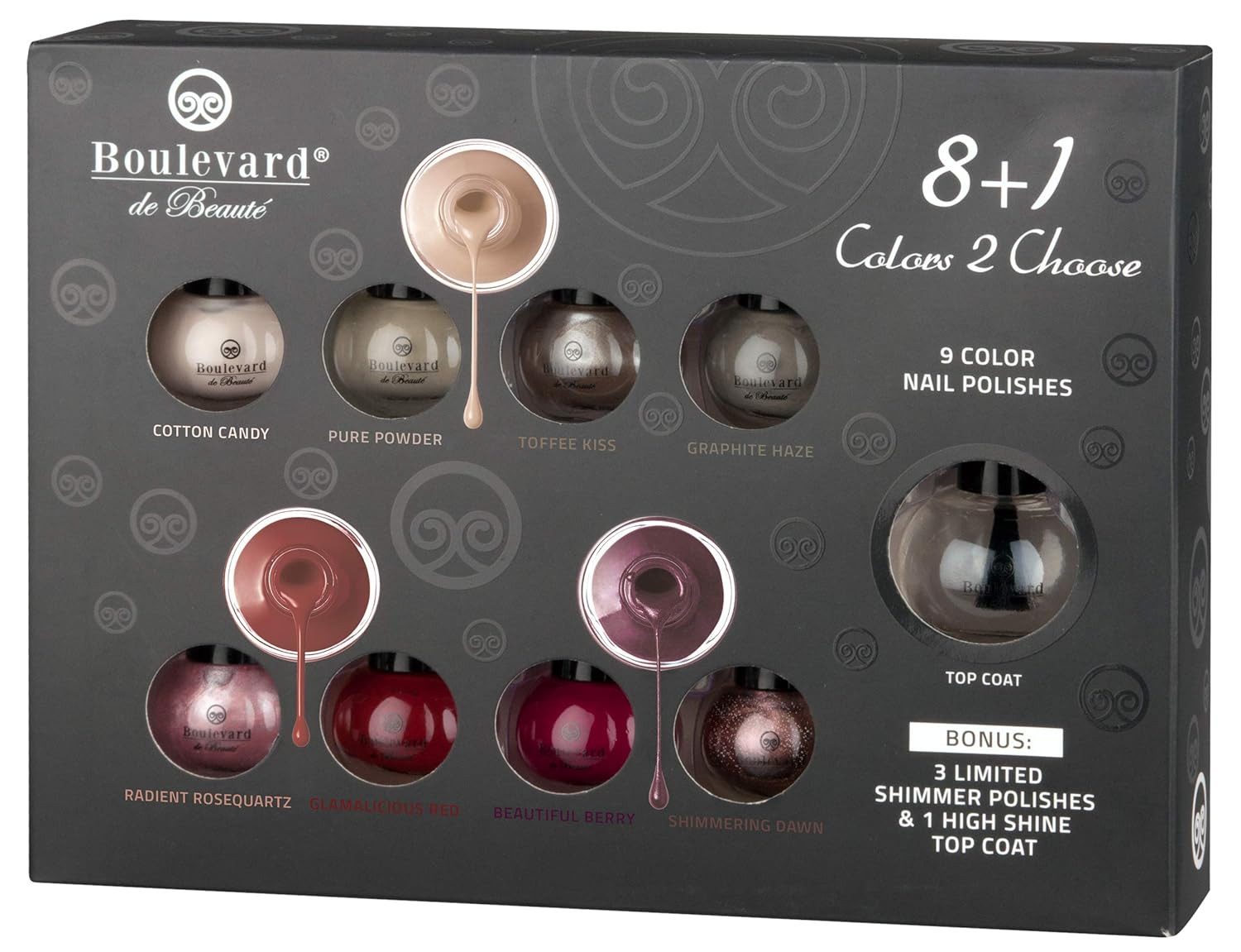 Boulevard de Beauté Nagellack-Set Nagellack 8+1 Colors 2 Choose Set, 9-tlg.