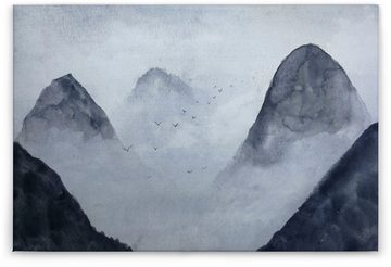 A.S. Création Leinwandbild Misty Rocks, Berge (1 St), Nebel Bild Keilrahmen Berg Gebirge Landschaft