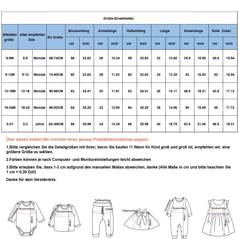 Lapastyle Top & Hose Warmes Flanell-Langarmset für Baby Mädchen, Rundhalspullover und Hose (Set, 2-tlg) Herzmuster und Stickdesign, Kontrast Herbst/Winteranzüge für Freizeit