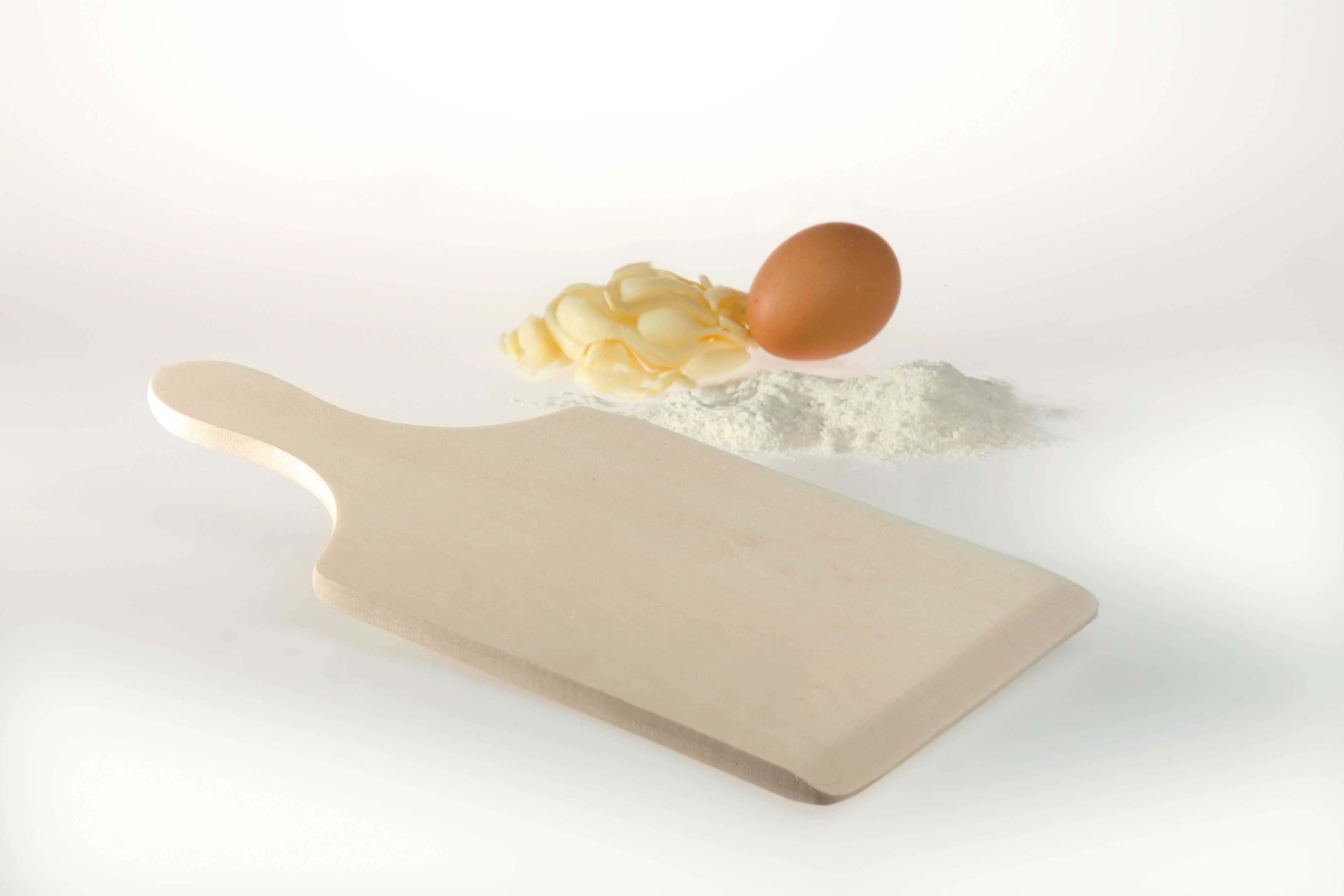 GSD HAUSHALTSGERÄTE Schneidebrett, Edelstahl, Holz, (Set, 2-St), inkl.  Schaber aus Edelstahl, Das klassische Produkt zur Herstellung von  handgeschabten Spätzle,