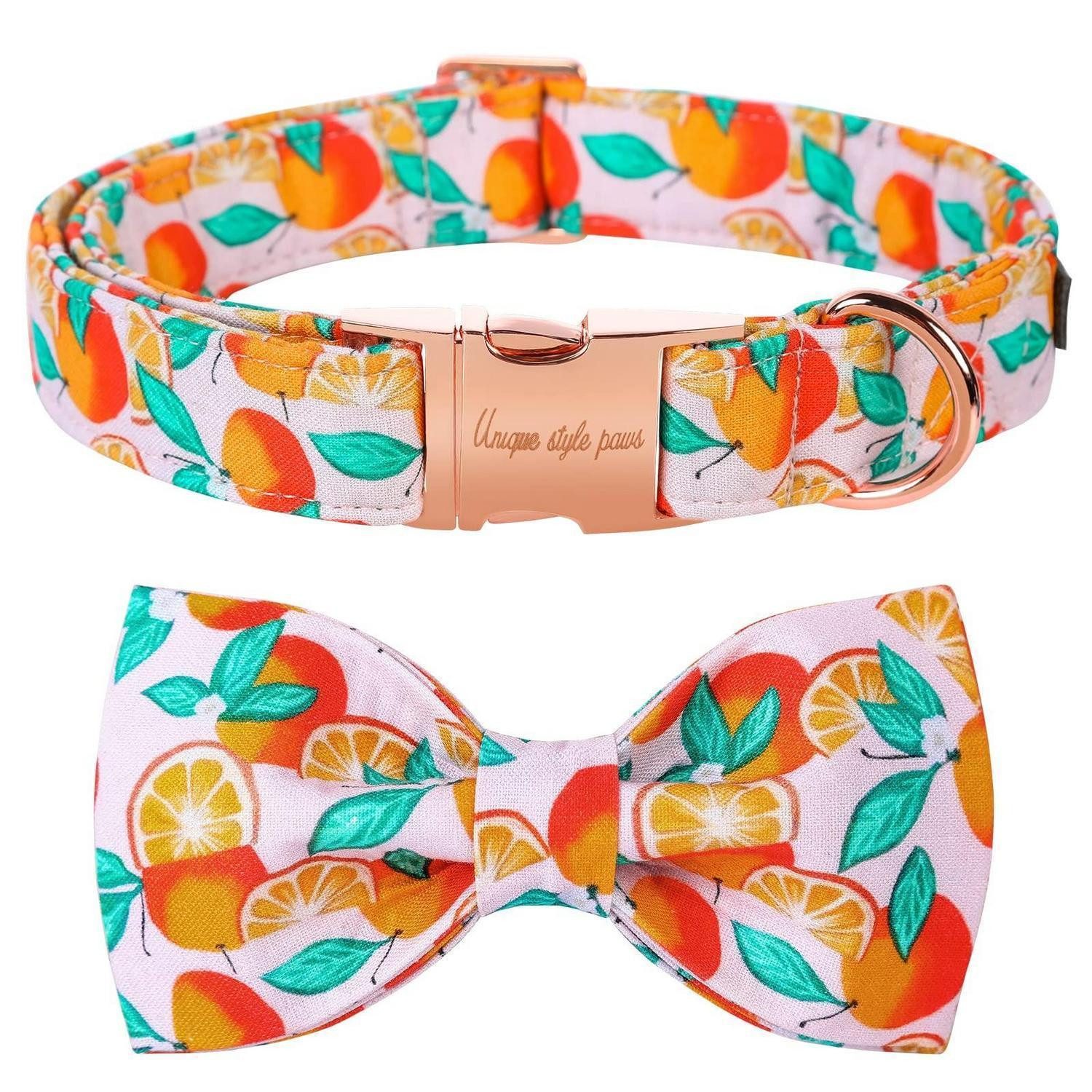 LuxusKollektion Hunde-Halsband Hundehalsband Fliege Orange L
