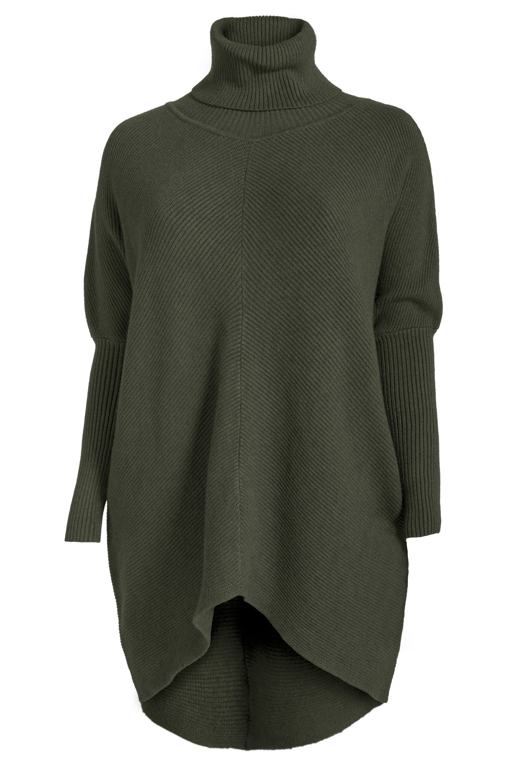 PEKIVESSA Longpullover Oversized langer Rollkragenpullover Damen Fledermaus günstig online kaufen