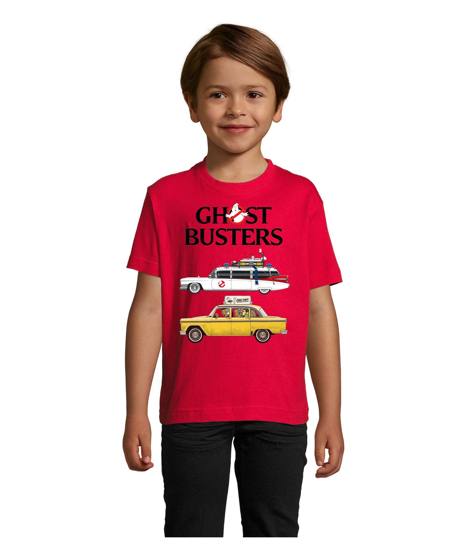 Blondie & Brownie T-Shirt Kinder Ghostbusters Cars Auto Geisterjäger Geister Film Ghost Rot