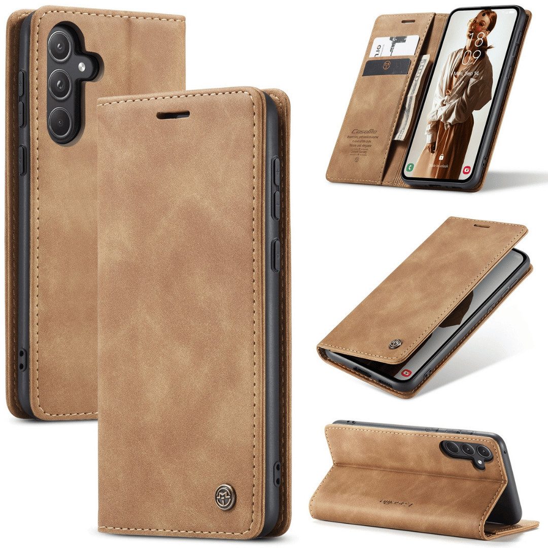 SmartUP Smartphone-Hülle für Samsung Galaxy A56 5G Klapphülle Fliphülle Tasche Full Case Cover 6,7 Zoll, Integrierte Standfunktion, zwei Kartenfächer