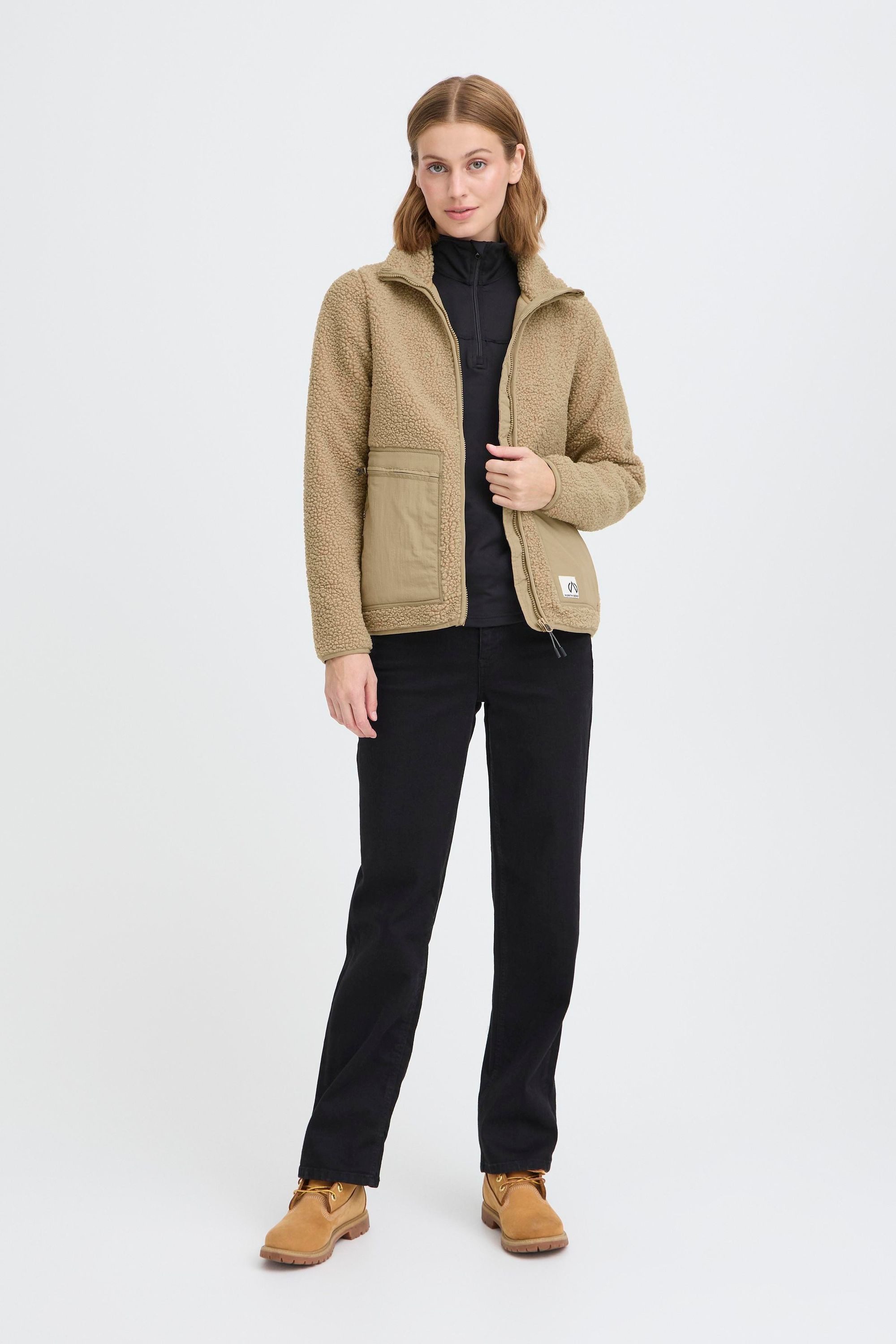 North Bend Plüschjacke NBGalonne W Modische Teddyjacke mit praktischen Taschen