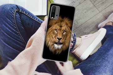 MuchoWow Handyhülle Löwe - Porträt - Schwarz - Tiere, Phone Case, Handyhülle Xiaomi Redmi 9T, Silikon, Schutzhülle