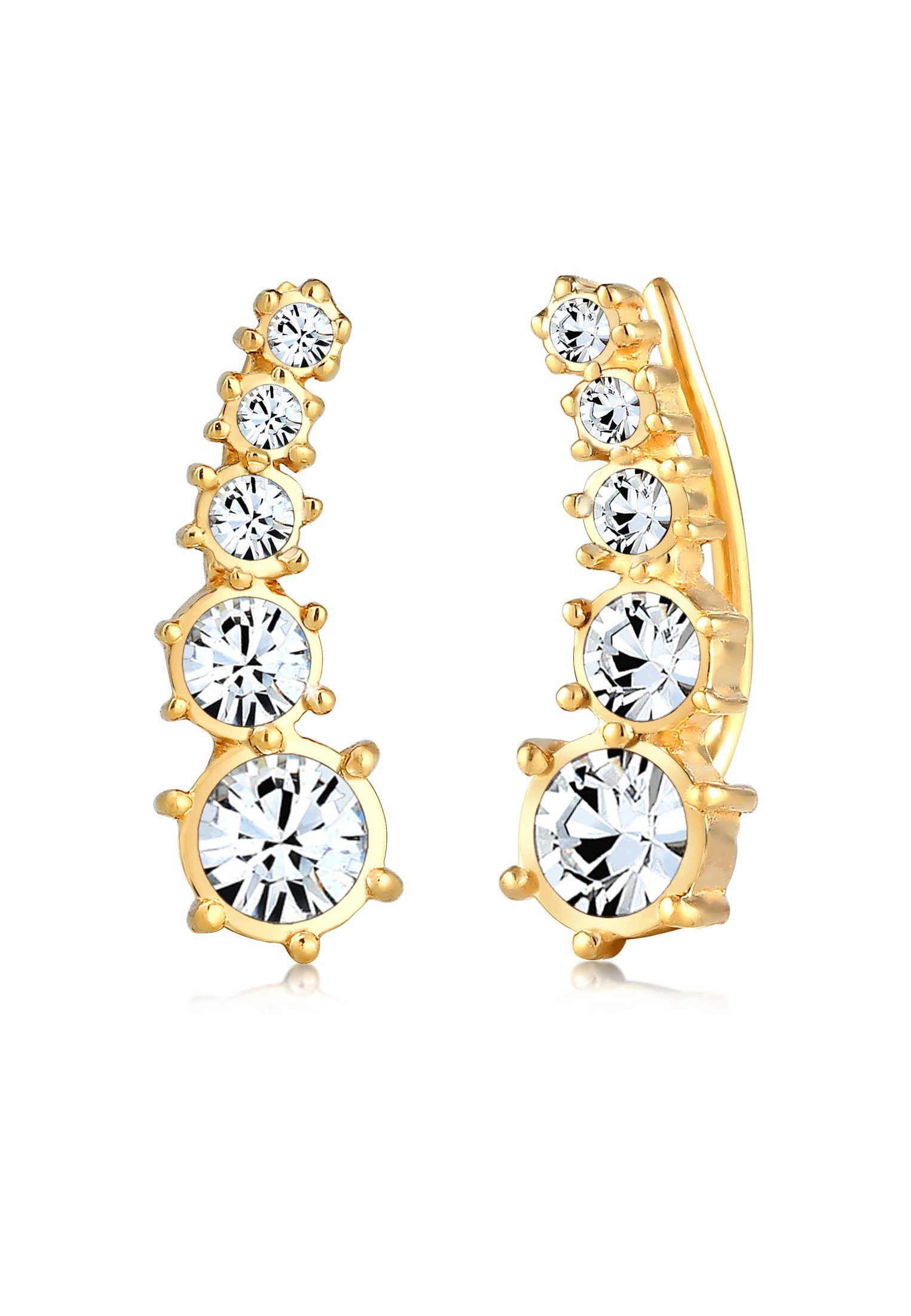 Paar Ohrstecker Earcuff Klassik 925 Silber, mit Kristallen von Swarovski®