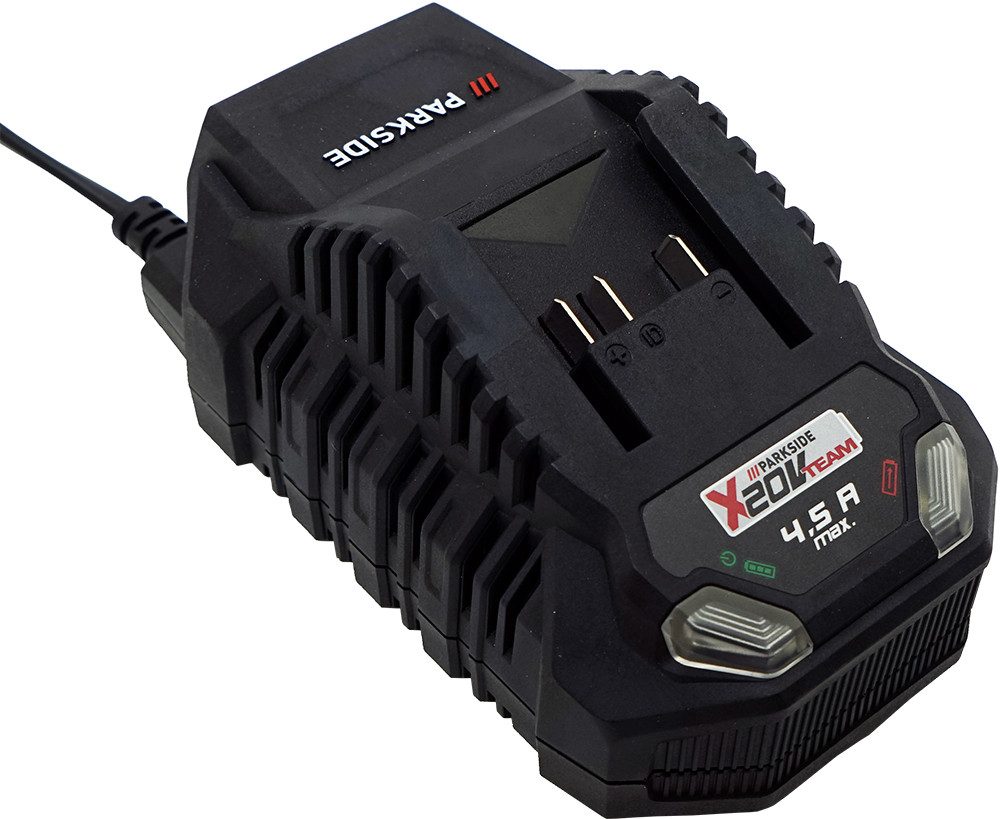 Parkside 20V 4,5A Akku Ladegerät PLG 20 (ohne Akku) 120W Schnellladegerät Batterie-Ladegerät (Mit automatischer Ladeabschaltung und LED-Ladeindikator)