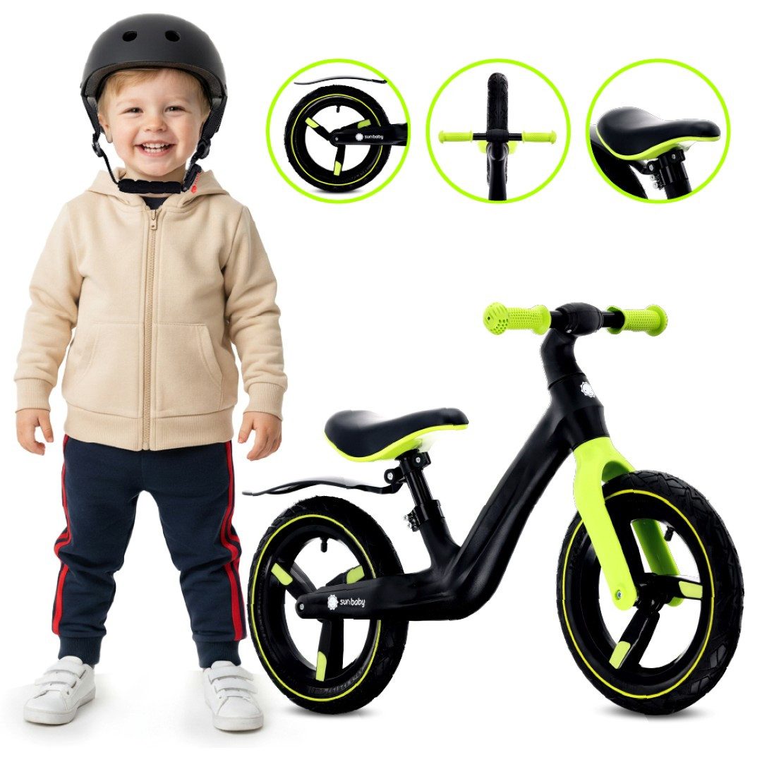 Sun Baby Laufrad SUN BABY Sport Laufrad 12 Zoll leicht Luftreifen - Schwarz-Gelb