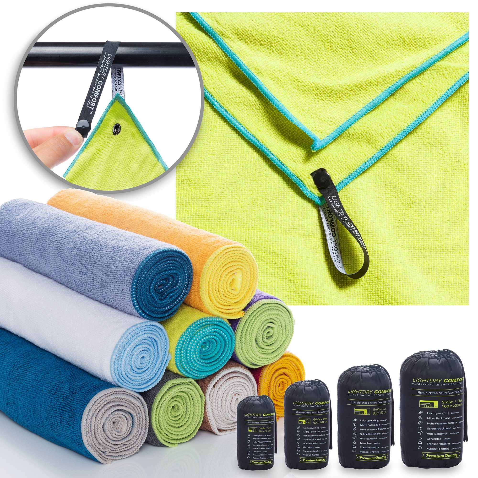 LightDry Reisehandtuch LightDry Reisehandtuch – Leichtes Mikrofaser-Sport und Strandhandtuch, Sport, Strand & Badehandtuch