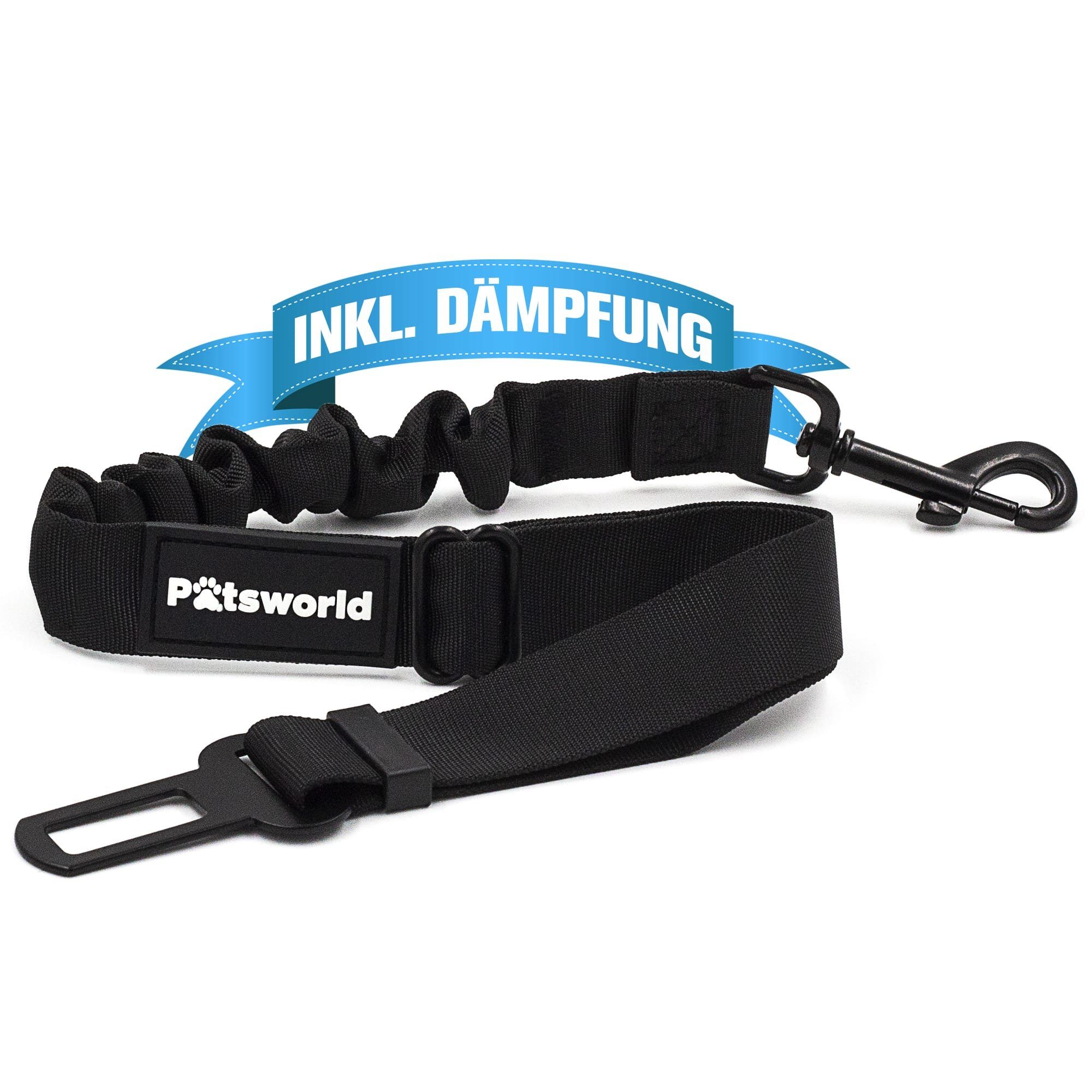 Pätsworld Autohundegeschirr Hundegurt Verstellbarer Anschnallgurt Sicherheitsgurt Rückdämpfung