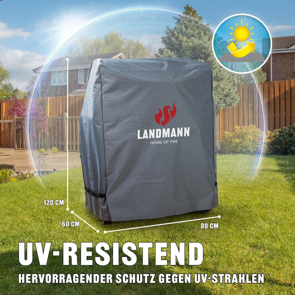 LANDMANN Grillabdeckhaube Wetterschutzhülle 60x80x120cm, wasserdicht UV-beständig Kälteschutz -20 °C