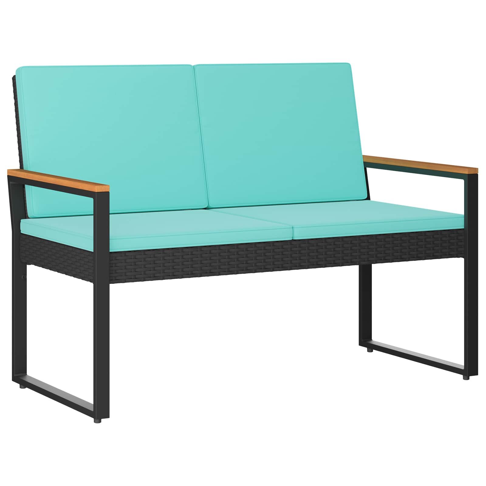 vidaXL Gartenbank Bank Outdoor 2 -Seater 107 x 61 x 80 cm Poly-Rattan Rechteckig (1-St)