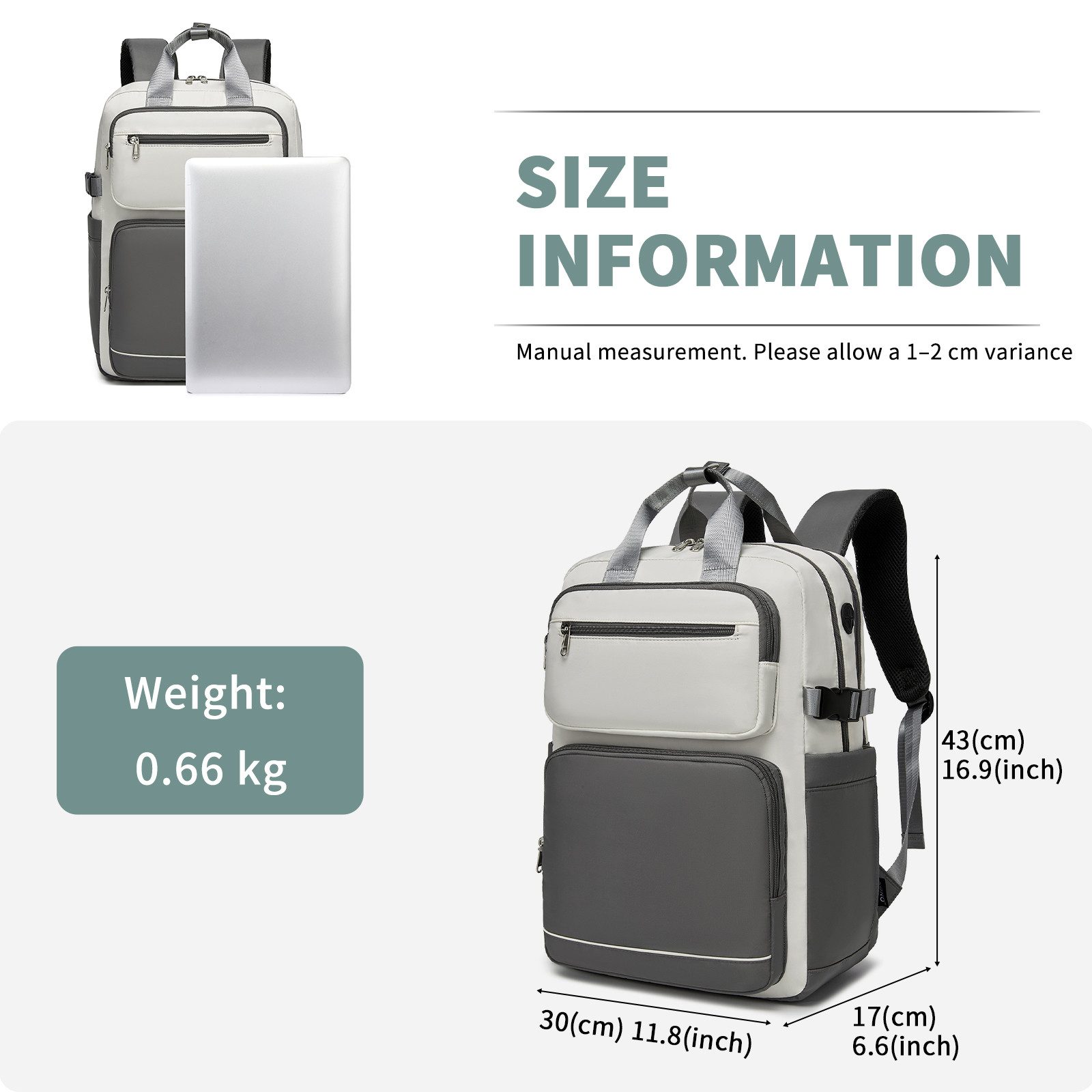 KONO Rucksack Ryanair Handgepäck 40x30x20 cm–20L Reiserucksack mit Laptopfach