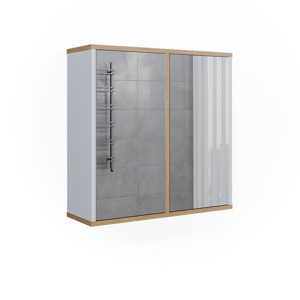 Vicco Badspiegelschrank Didi Weiß/Artisan 60 x 60 cm mit Zwei Spiegeltüren günstig online kaufen