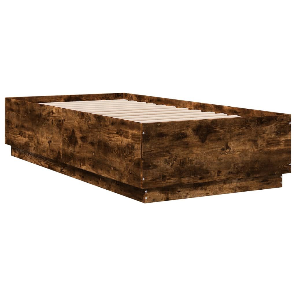 furnicato Bettgestell Räuchereiche 75x190 cm Holzwerkstoff (1-tlg)