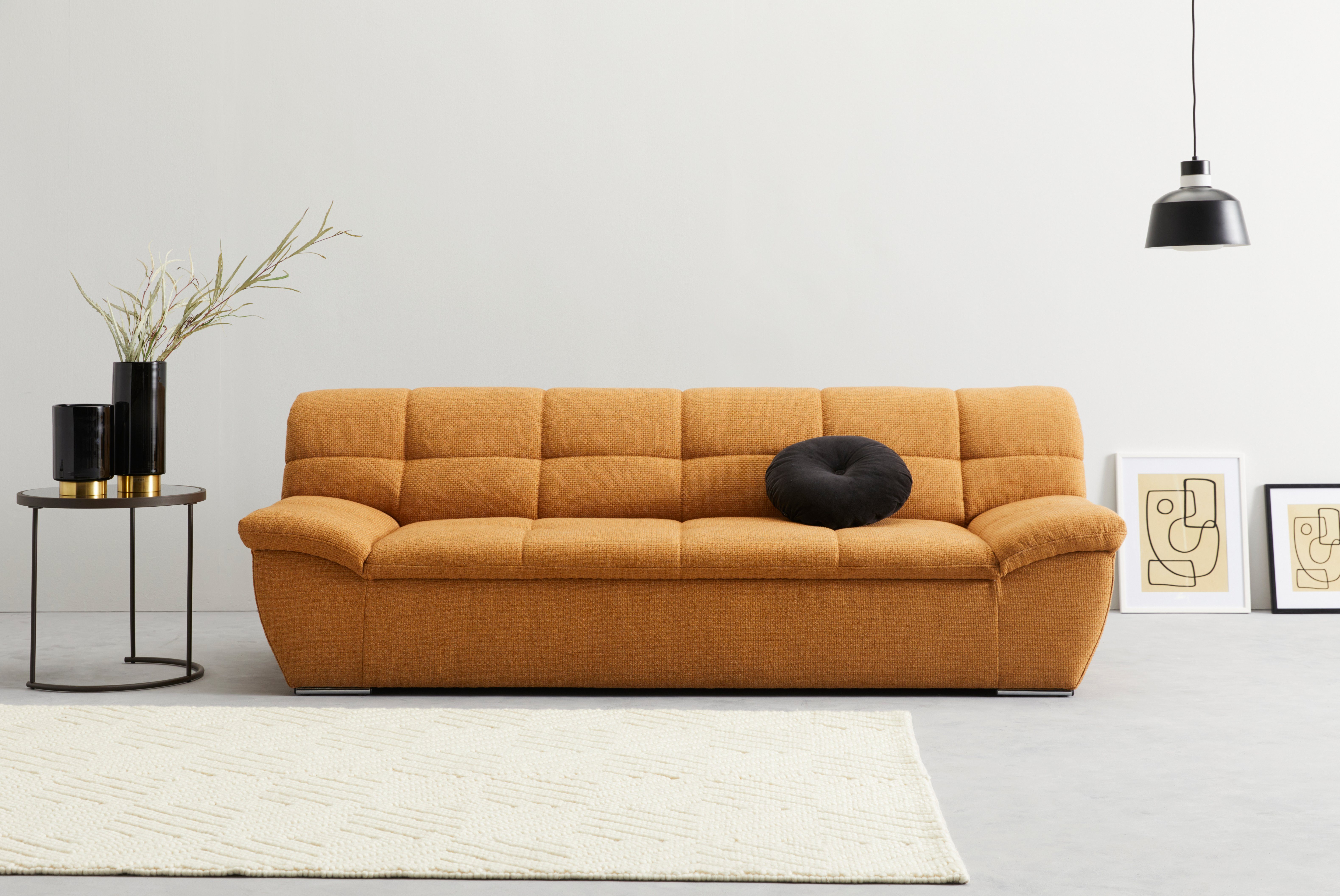 DOMO collection 3-Sitzer Lagoa, moderne Sitzheftung, bequem und komfortabel, frei im Raum stellbar, in großer Farbauswahl