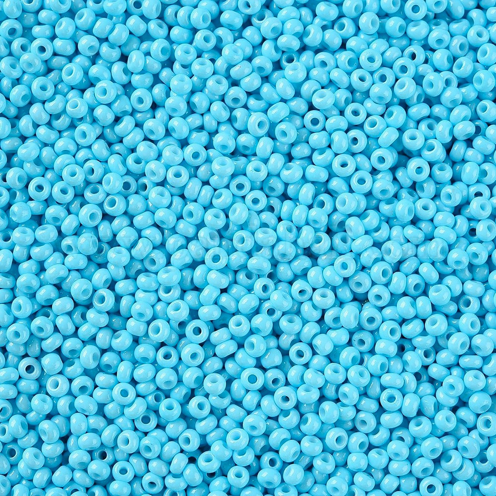 maDDma Bastelperlen 50g Rocailles Glasperlen ca. 2,3x1,5mm 1mm Bohrung Farbwahl, hellblau