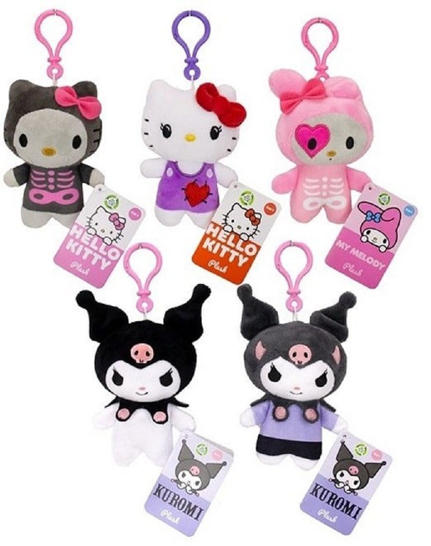 SANRIO Plüschanhänger Hello Kitty Bagclip Kuscheltier Plüsch türkis Schlüsselanhänger 12cm (Set, 1-St., Plüschtier mit Anhänger), Hello Kitty Anime Kawaii Plush Weihnachten Geschenke für Kinder