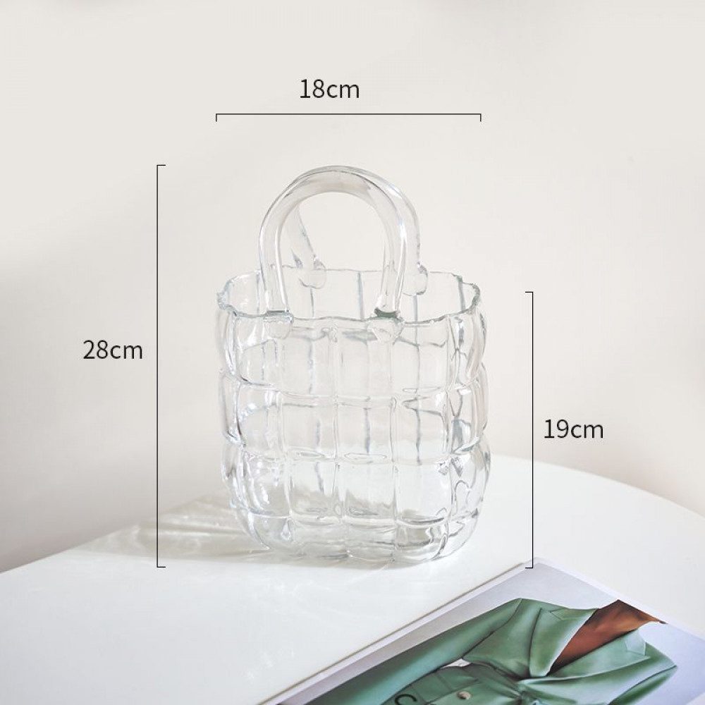 FELIXLEO Dekovase Handtaschenvase aus Glas schillernde günstig online kaufen