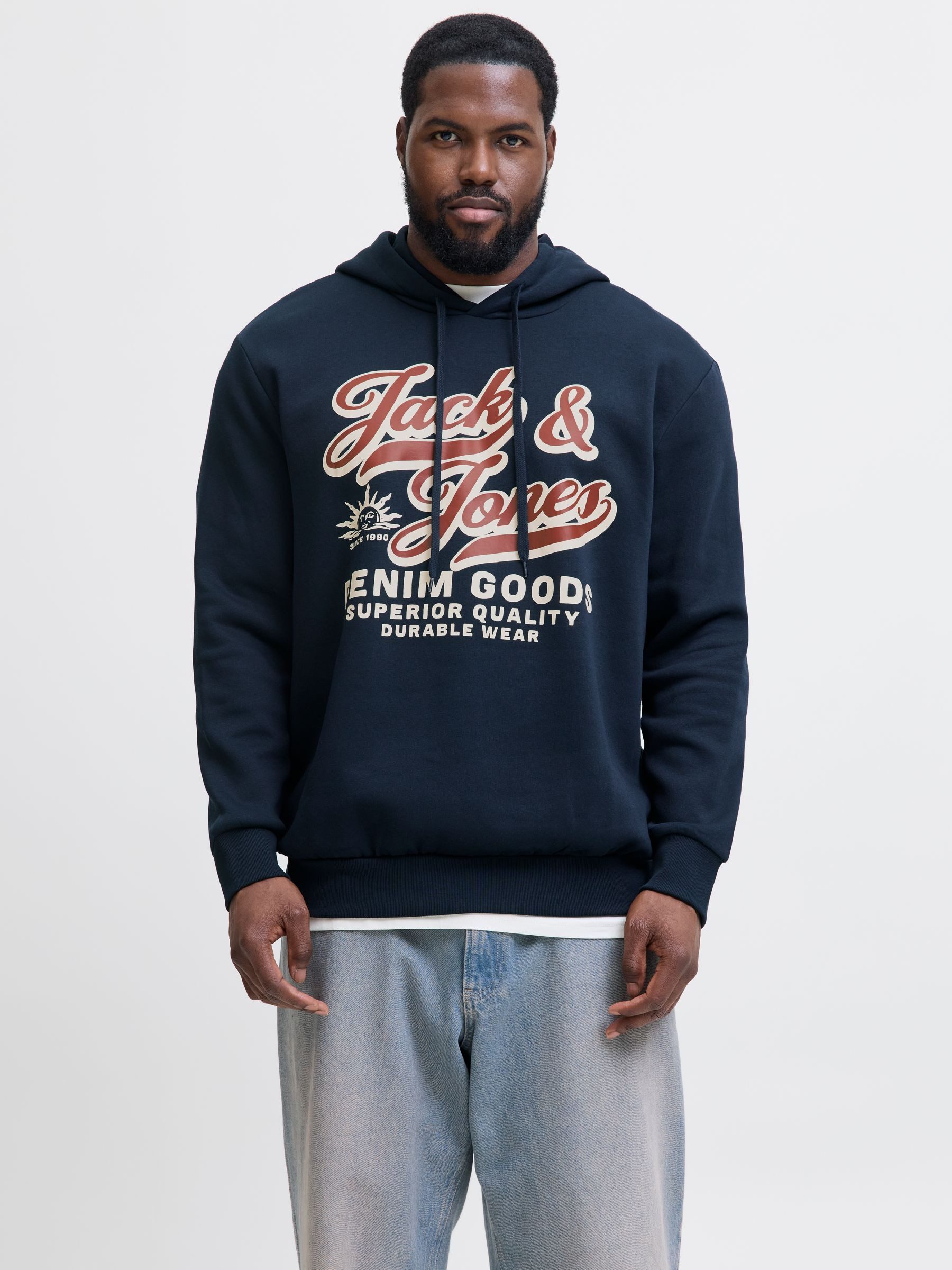 Jack & Jones PlusSize Hoodie JJELOGO SWEAT HOOD 2 COL 24/25 NOOS PLS mit Lo günstig online kaufen