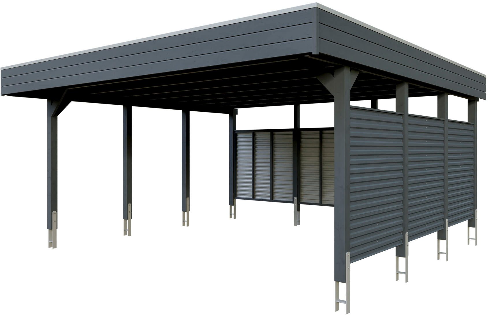 Skanholz Doppelcarport Friesland Set 13, BxT: 557x555 cm, 254 cm Einfahrtshöhe