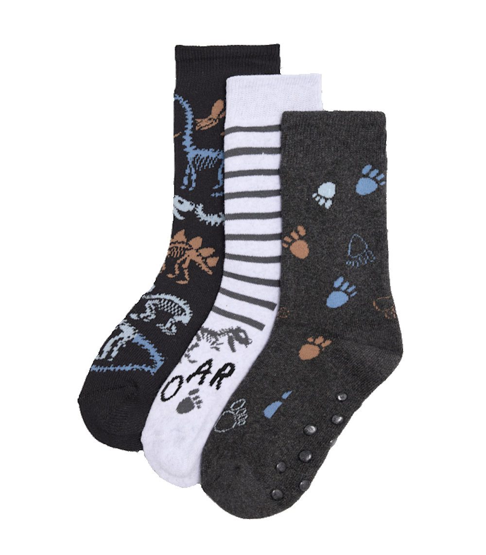 YSABEL MORA ABS-Socken Ysabel Mora 3er Pack Jungen Thermosocken Stoppersocken Dinoskelette (3-Paar)