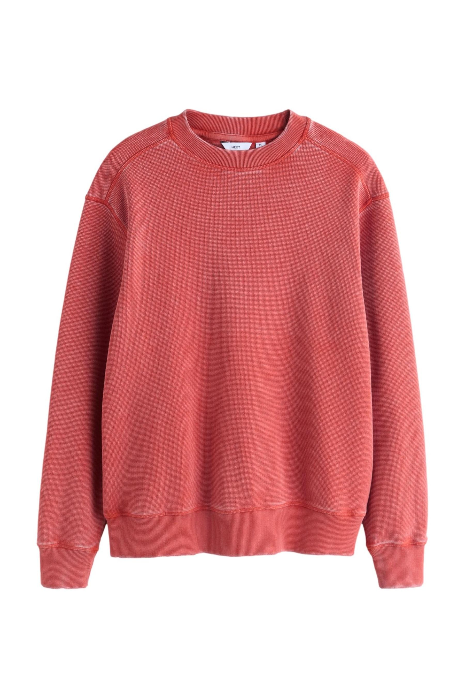 Next Sweater Kastiges Rundhals-Sweatshirt mit Waffelstruktur (1-tlg)