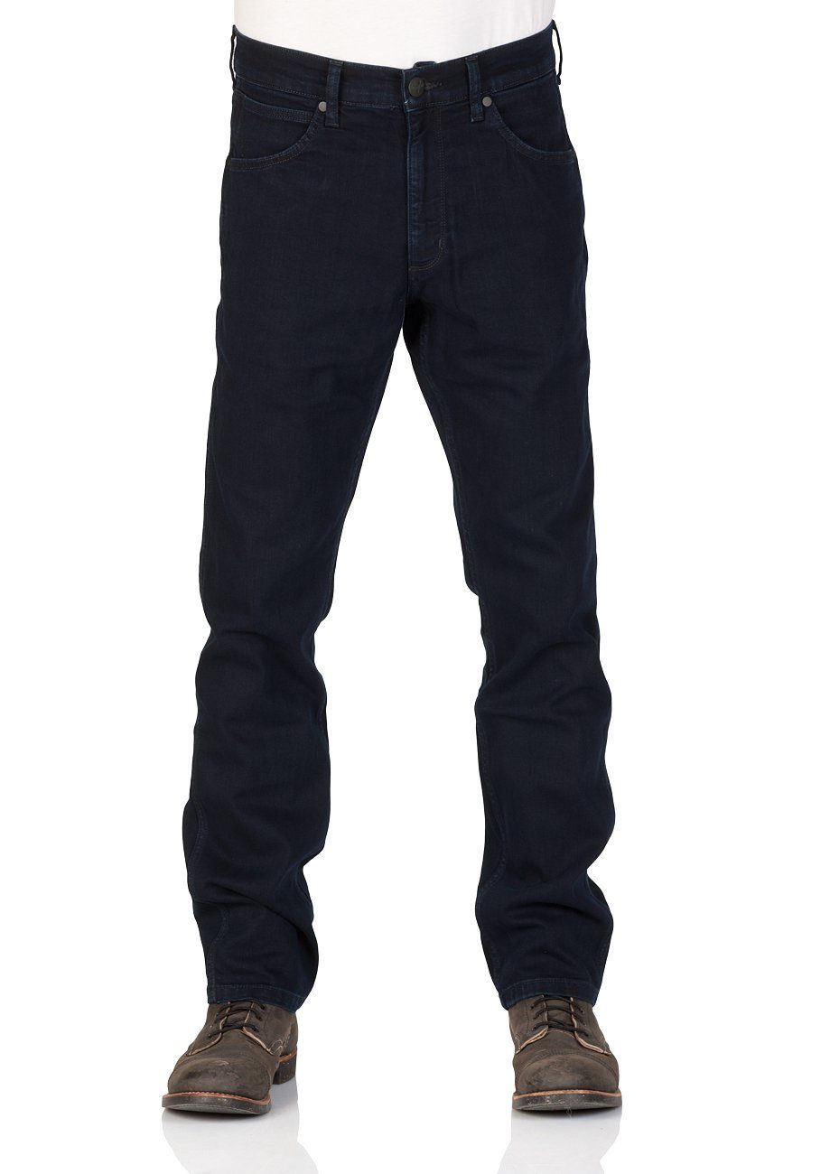 Stretch Wrangler Straight-Jeans mit Black Greensboro Back (W15QQC77D)