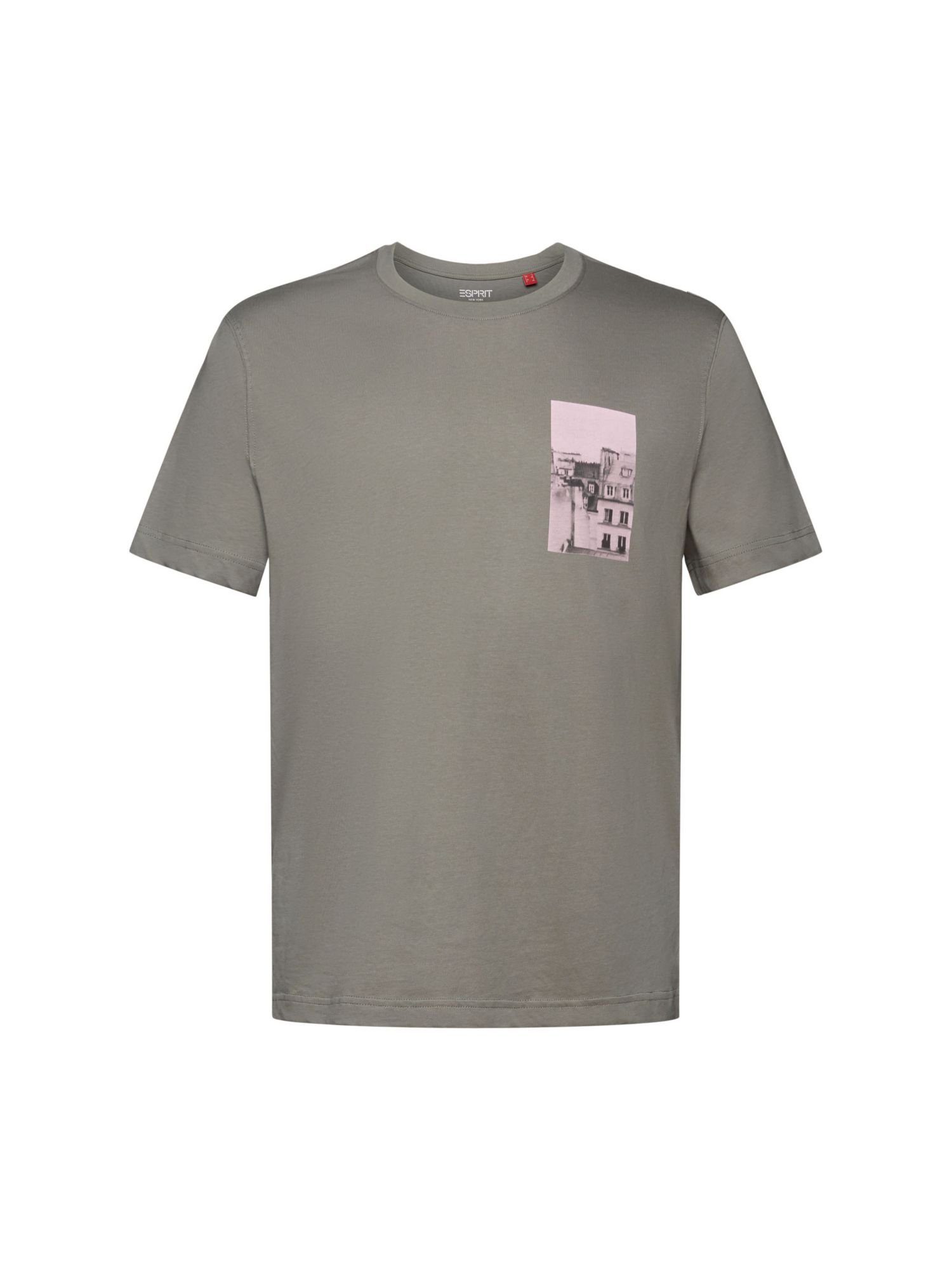 Esprit T-Shirt T-Shirt mit Print auf Vorder- und Rückseite (1-tlg) GUNMETAL